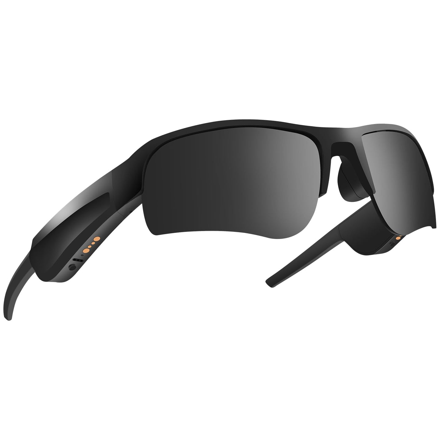 Sports Smart Glasses for Men Women Open Ear 5.3 Connectivity Sunglasses IPX4 Waterproof Magnetic Charging Noise Reduction with Speaker for Bike Outdoor Cycling Running Black Bluetooth Sunglasses