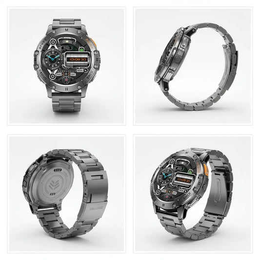 FOXBOX Military Smart Watch for Men with Flashlight