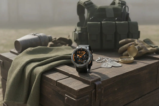 HIDAMEL Smart Watches for Men 480mAh Extra-Large Battery 50M Waterproof Military Fitness Watch Full Metal Body Answer/Make Call AI Voice Compatible for Android & iOS (Black) The Blue Coil