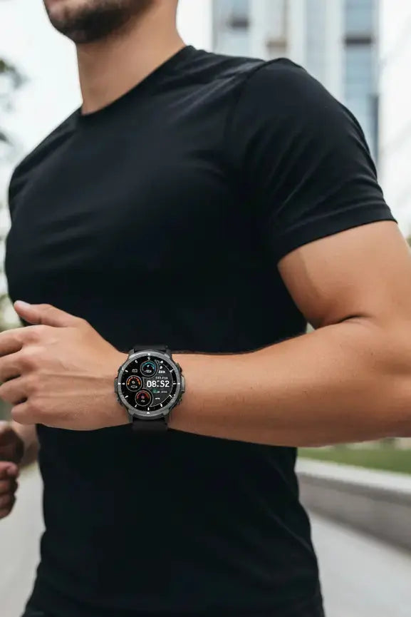 ICHPULG Smart Watches for Men with 4 Buttons 1.43 AMOLED Fitness Watch