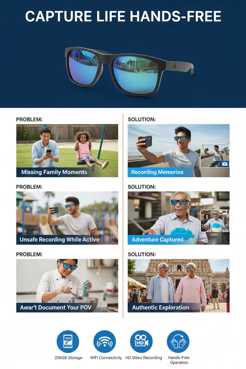 OhO sunshine 256GB WiFi Camera Glasses