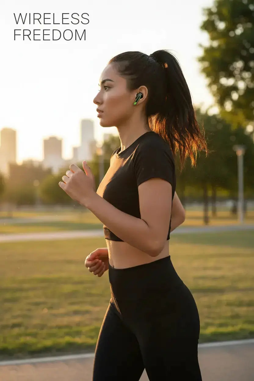 Wireless Earbuds Bluetooth 5.3 Headphones HiFi Stereo Wireless Earphones with ENC Noise Cancelling Mic IP7 Waterproof Mini Bluetooth Earbuds 48H Touch Control Ear buds for Android/iOS Black