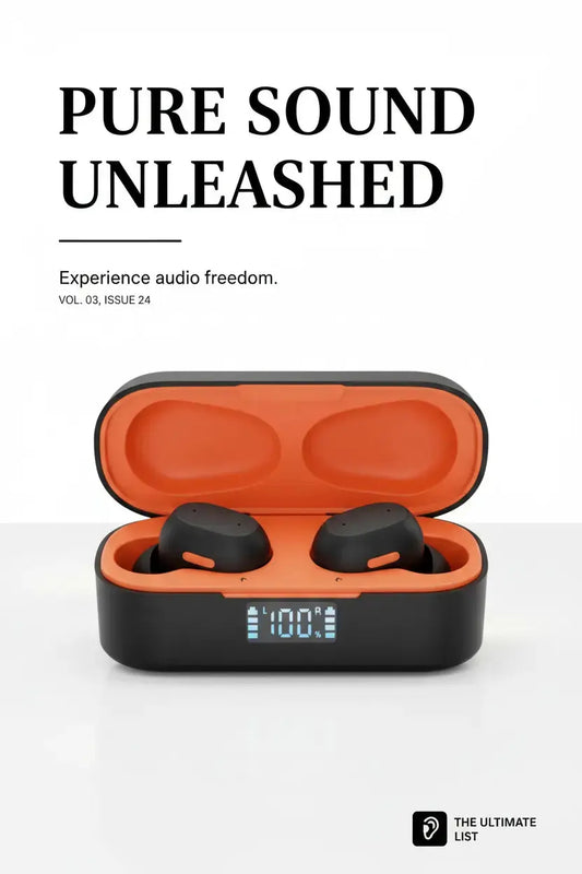 Wireless Earbuds Bluetooth 5.3 Headphones Stereo Bass ENC Noise Cancelling Mic HD Call Over Ear buds with Soft Earhooks for Sports 48H Playtime LED Display IP7 Waterproof Earphones for Android iOS Blue Coil Tech