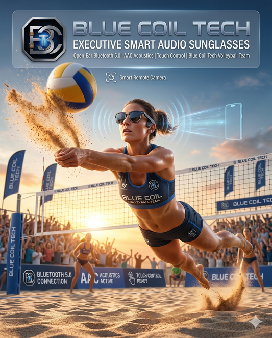 Blue Coil Tech Executive Smart Audio Sunglasses | Open-Ear Bluetooth