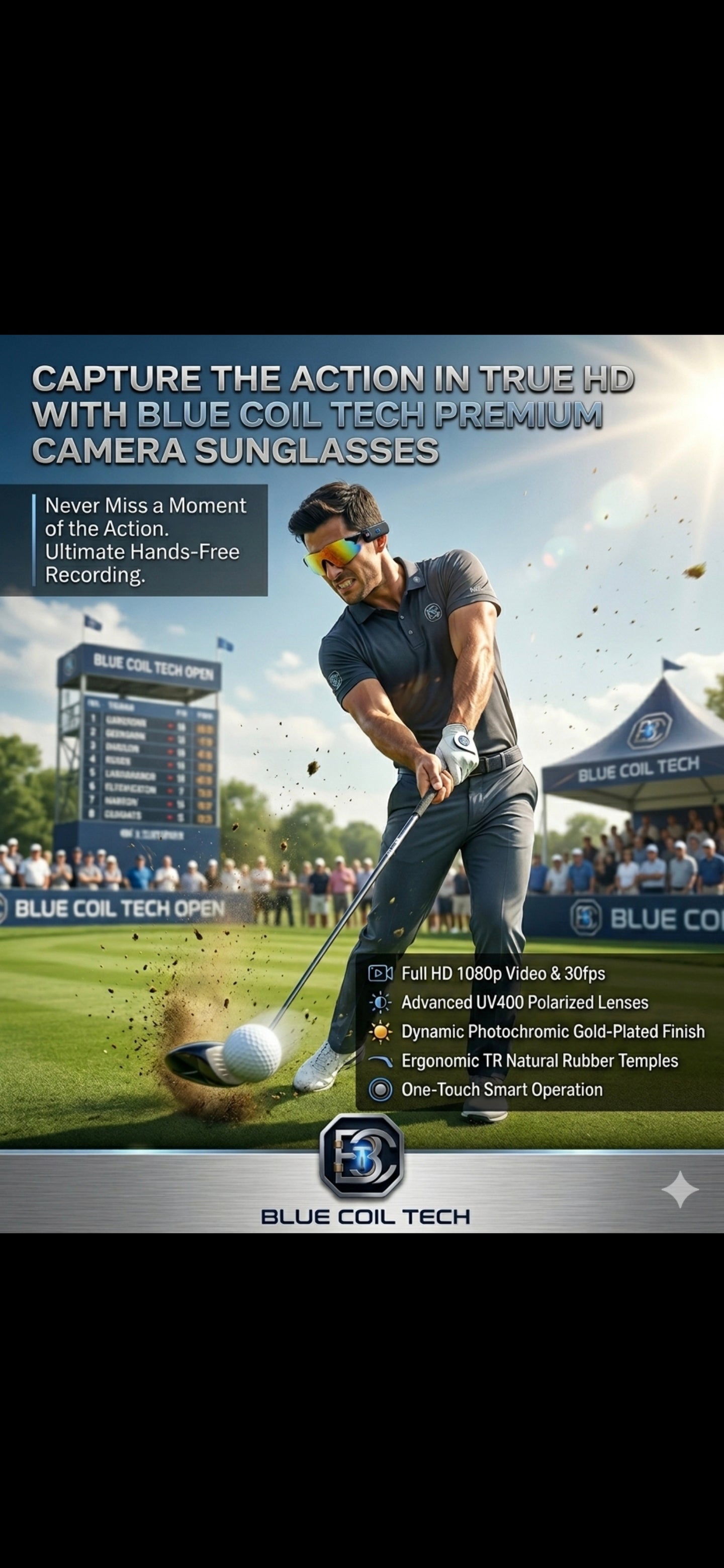 1080p HD Camera Sunglasses with 64GB | Blue Coil Tech