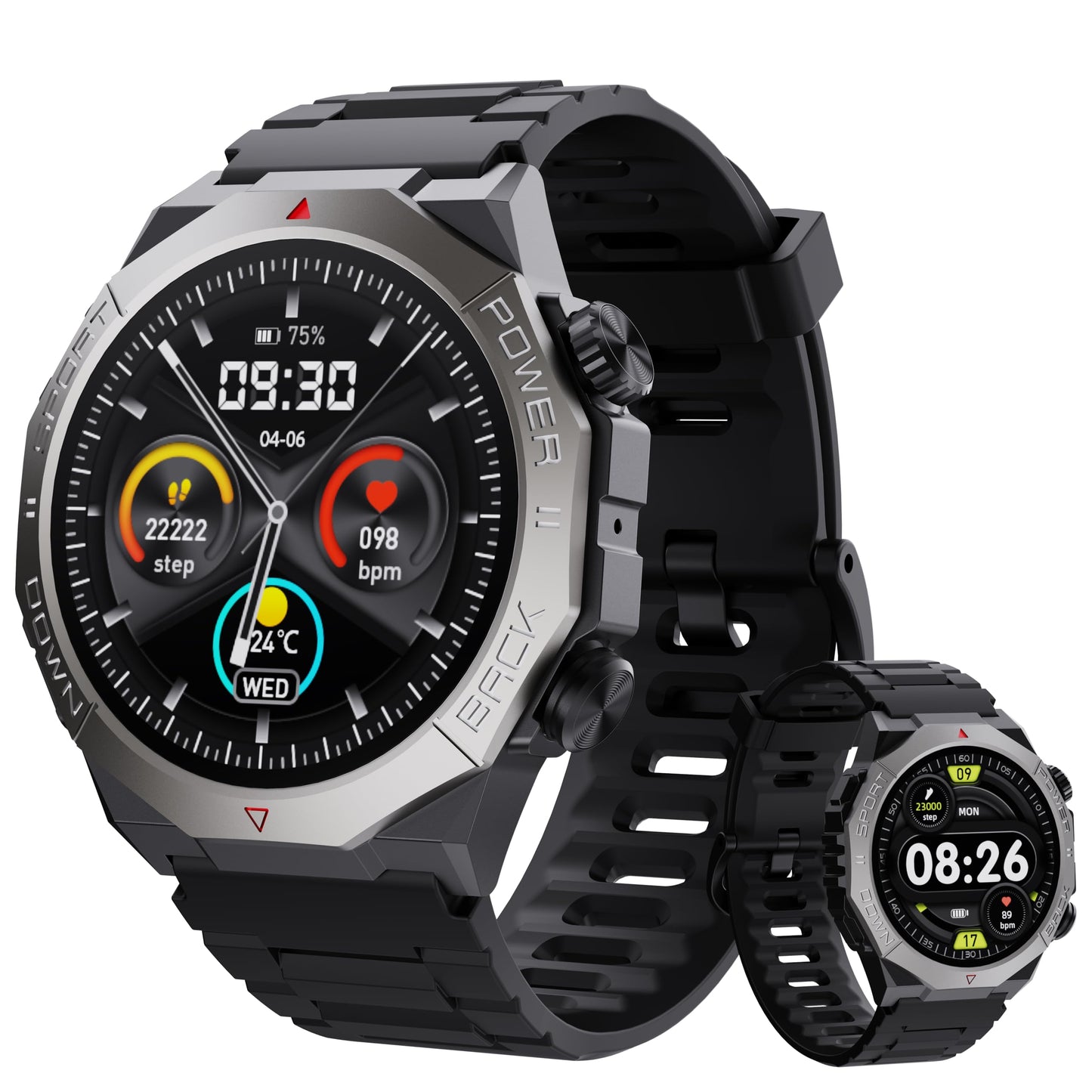 Smart Watch for Men (Answer/Make Calls) 1.39" HD Smart Watches Fitness Tracker with Heart Rate Sleep Monitor 110+ Sports Modes Step Counter Fitness Watch IP68 Waterproof Smartwatch for Android iOS