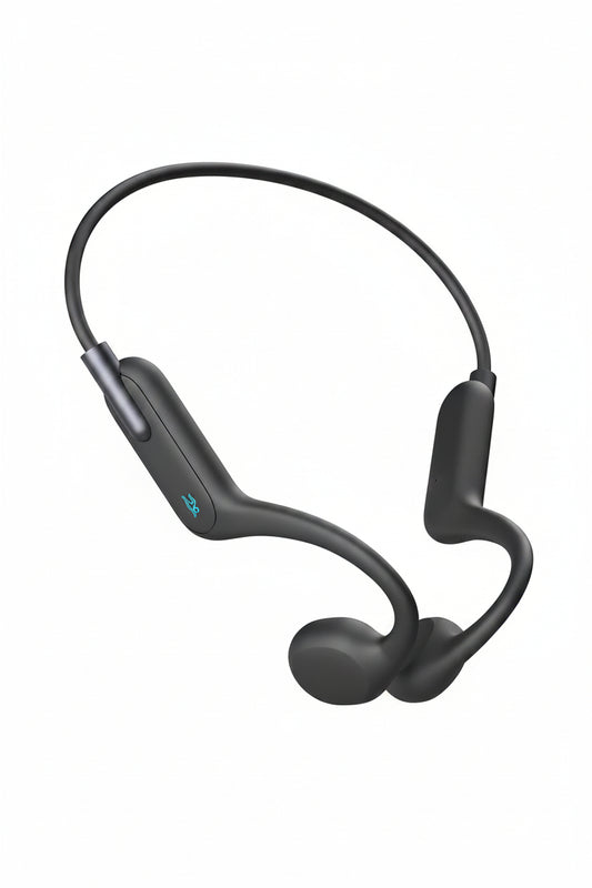 Blue Coil Tech Open-Ear Wireless Headphones: IPX8 Waterproof & Built-In MP3 Player