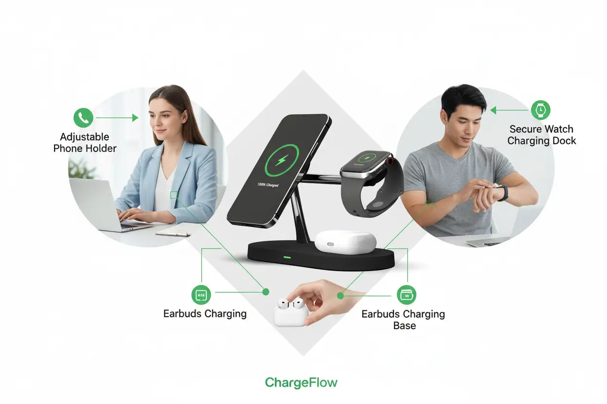 5-in-1 Magnetic Wireless Charging Station The Blue Coil