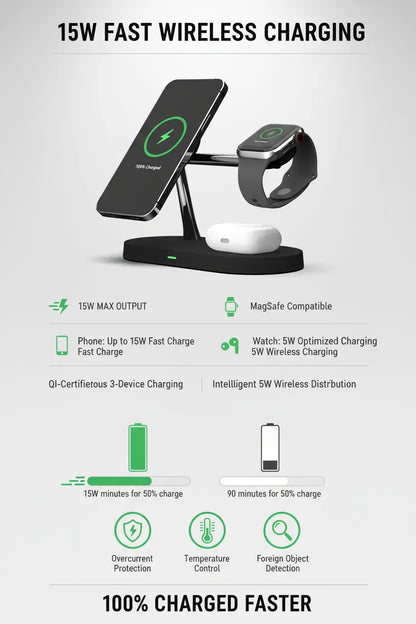 5-in-1 Magnetic Wireless Charging Station