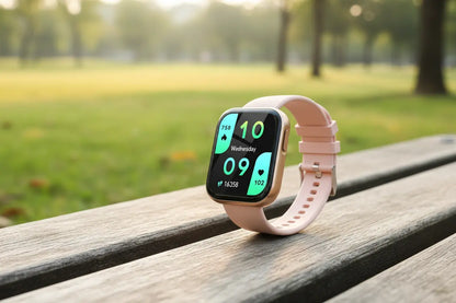 ANCwear Fitness Tracker Smartwatch for Women Bluetooth Calling iOS Compatible IP67 Waterproof Heart Rate Monitor Activity/Sleep Tracker (Rose Gold) The Blue Coil