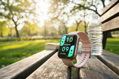 ANCwear Fitness Tracker Smartwatch for Women Bluetooth Calling iOS Compatible IP67 Waterproof Heart Rate Monitor Activity/Sleep Tracker (Rose Gold) The Blue Coil