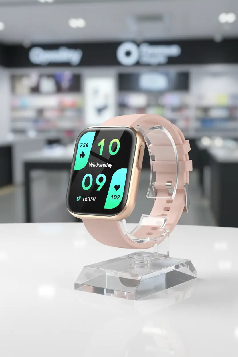 ANCwear Fitness Tracker Smartwatch for Women Bluetooth Calling iOS Compatible IP67 Waterproof Heart Rate Monitor Activity/Sleep Tracker (Rose Gold)