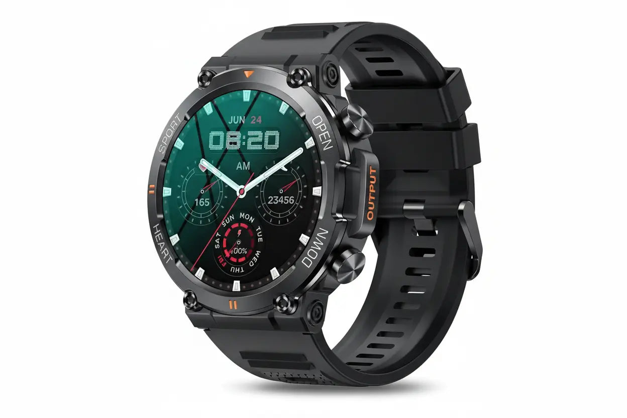 AVUMDA Smart Watches for Men - Rugged Military Smartwatch Answer/Make Call 123 Sports Modes Fitness Watch with Calories/Step Count Long-Lasting Battery Life Outdoor Smart Watch for Android iOS