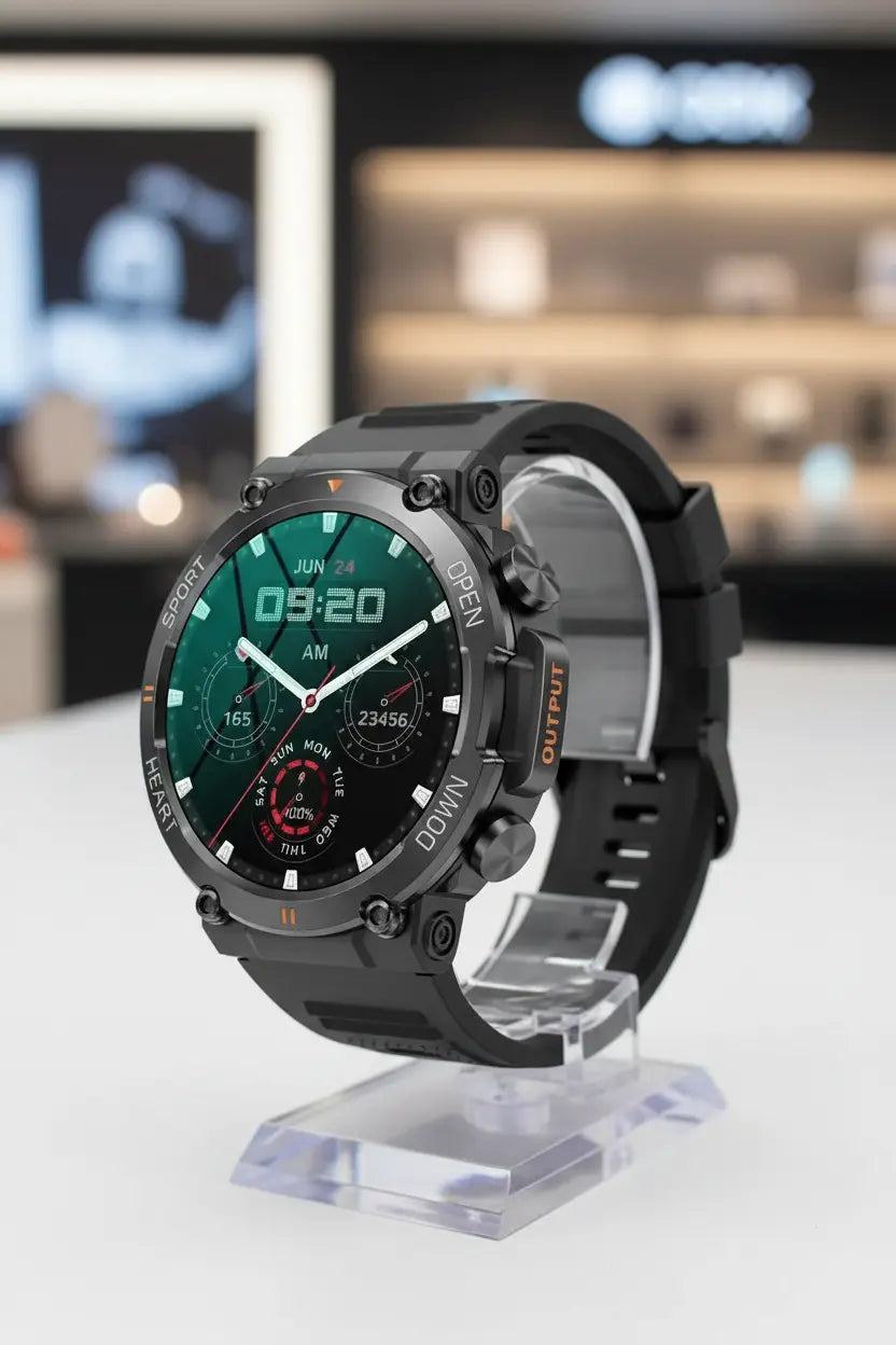 AVUMDA Smart Watches for Men - Rugged Military Smartwatch Answer/Make Call 123 Sports Modes Fitness Watch with Calories/Step Count Long-Lasting Battery Life Outdoor Smart Watch for Android iOS