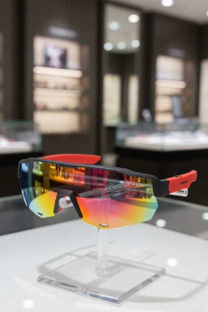 COSMOING Sport Smart Sunglasses Cycling Bluetooth Sunglasses for Men Women Magnetic Charging Bluetooth 5.3 with UV Protection Stereo Audio Wireless Headset for Cycling Running Hiking