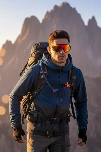 COSMOING Sport Smart Sunglasses Cycling Bluetooth Sunglasses for Men Women Magnetic Charging Bluetooth 5.3 with UV Protection Stereo Audio Wireless Headset for Cycling Running Hiking