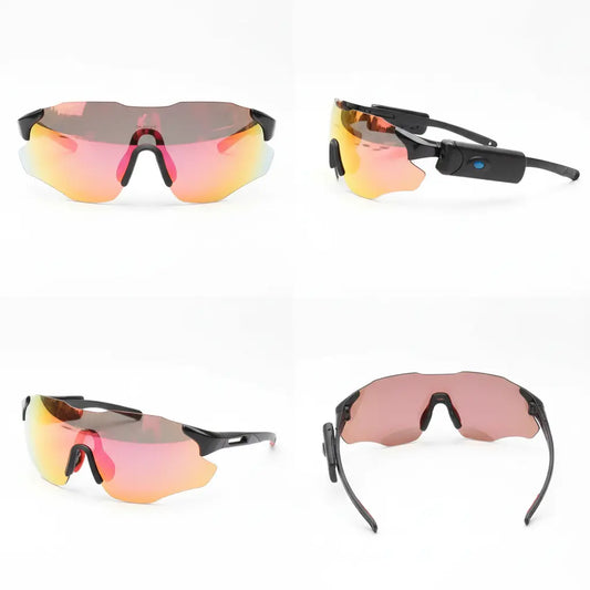 Camera Video Recording Cycling Smart Sunglasses for Men -UV Polarized Sport Glasses Full HD 1080p with 64GB Memory Card for Running and Driving