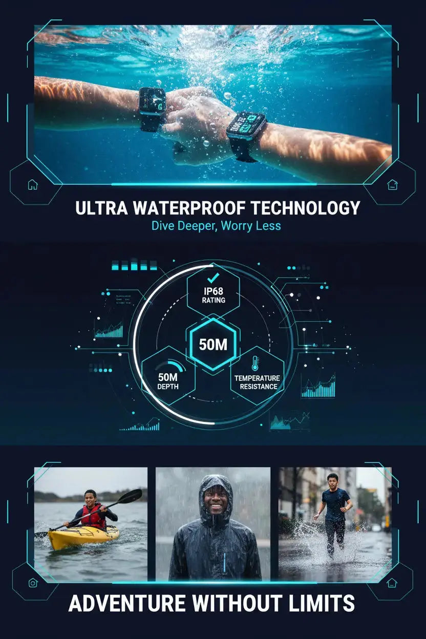 Cattle Herder Smart Watch for Android Phones Smart Watch for Men Women 1.69" Curved Screen Smartwatch Waterproof Fitness Tracker Fitness Watches (Black/Blue) The Blue Coil