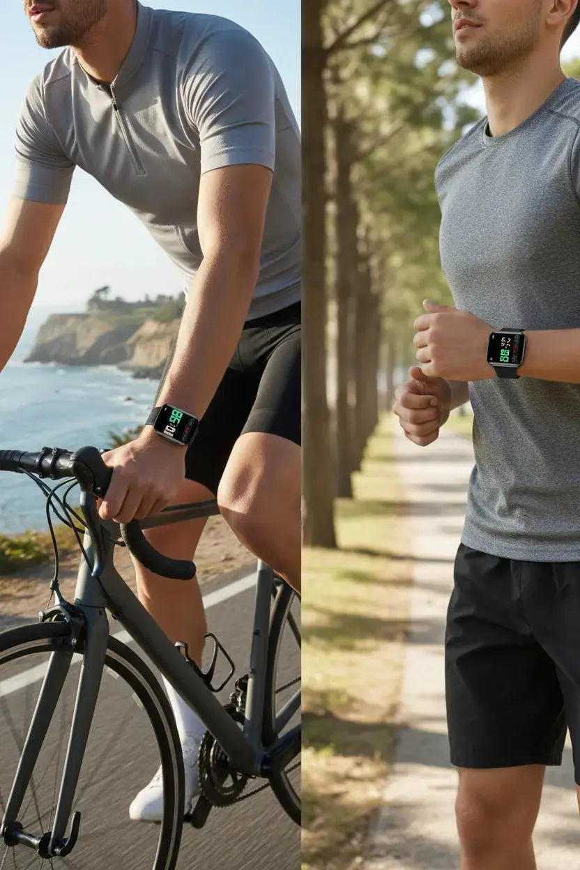 Cattle Herder Smart Watch for Android Phones Smart Watch for Men Women 1.69" Curved Screen Smartwatch Waterproof Fitness Tracker Fitness Watches (Black/Blue) The Blue Coil