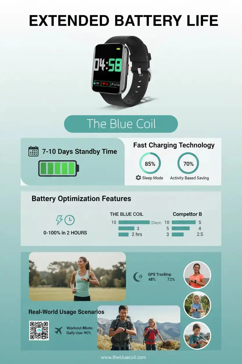 Cattle Herder Smart Watch for Android Phones Smart Watch for Men Women 1.69" Curved Screen Smartwatch Waterproof Fitness Tracker Fitness Watches (Black/Blue) The Blue Coil