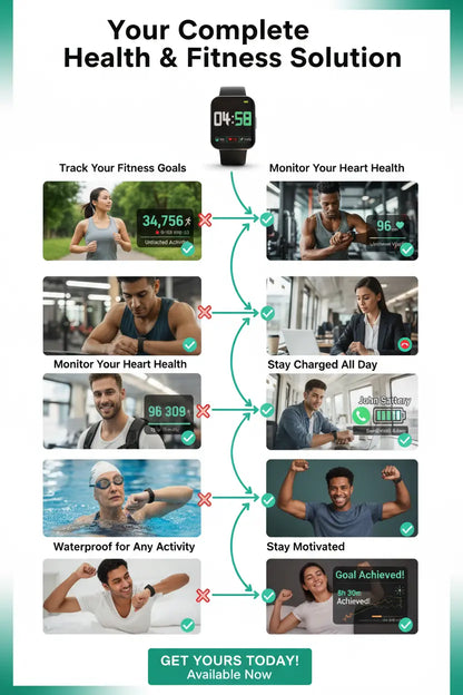 Cattle Herder Smart Watch for Android Phones Smart Watch for Men Women 1.69" Curved Screen Smartwatch Waterproof Fitness Tracker Fitness Watches (Black/Blue)