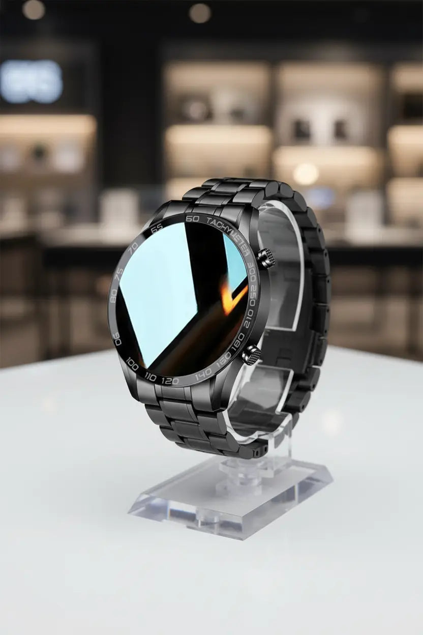 FILIEKEU Men Smart Watch for Android iOS Bluetooth Calls Voice Chat with Heart Rate/Sleep Monitor Fitness Tracker 1.3" Full Touch Screen IP67 Waterproof Stainless Steel Activity Tracker for Men