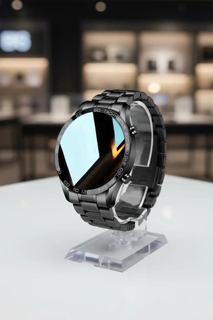 FILIEKEU Men Smart Watch for Android iOS Bluetooth Calls Voice Chat with Heart Rate/Sleep Monitor Fitness Tracker 1.3" Full Touch Screen IP67 Waterproof Stainless Steel Activity Tracker for Men