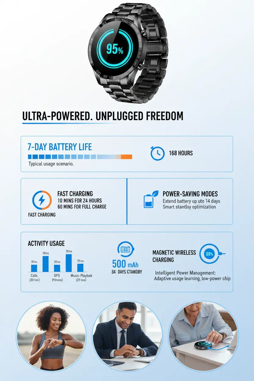 FILIEKEU Men Smart Watch for Android iOS Bluetooth Calls Voice Chat with Heart Rate/Sleep Monitor Fitness Tracker 1.3" Full Touch Screen IP67 Waterproof Stainless Steel Activity Tracker for Men