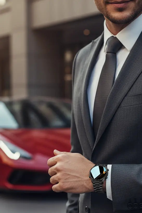 FILIEKEU Men Smart Watch for Android iOS Bluetooth Calls Voice Chat with Heart Rate/Sleep Monitor Fitness Tracker 1.3" Full Touch Screen IP67 Waterproof Stainless Steel Activity Tracker for Men