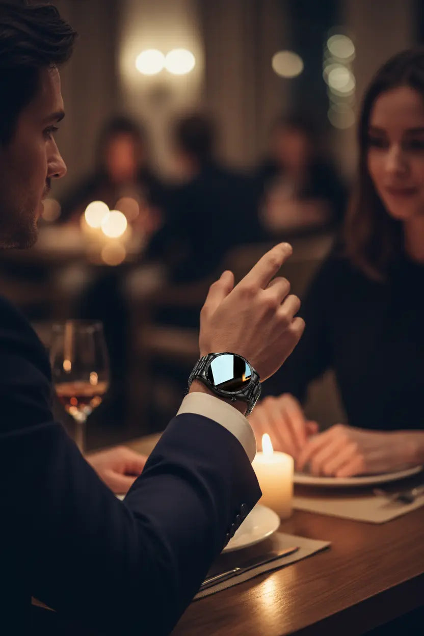 FILIEKEU Men Smart Watch for Android iOS Bluetooth Calls Voice Chat with Heart Rate/Sleep Monitor Fitness Tracker 1.3" Full Touch Screen IP67 Waterproof Stainless Steel Activity Tracker for Men