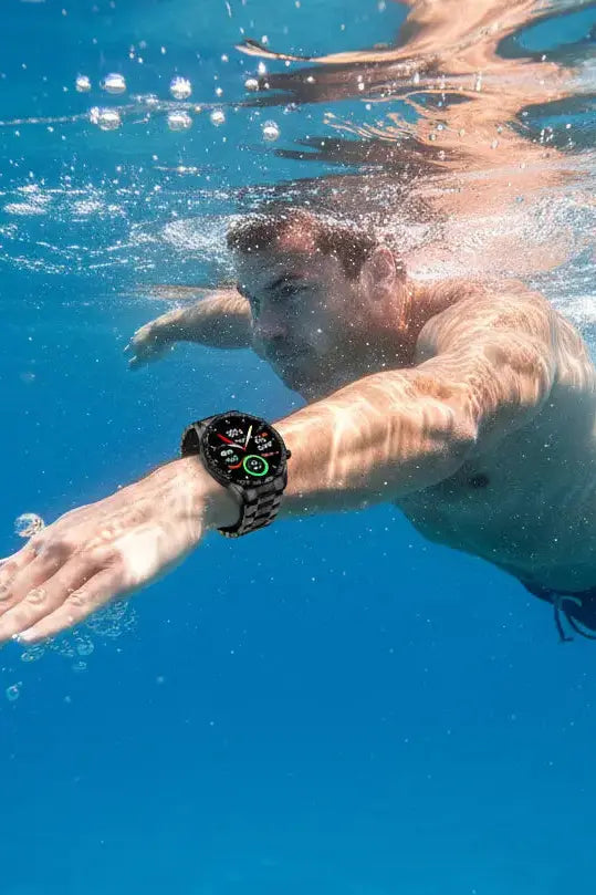 FILIEKEU Men Smart Watch for Android iOS Bluetooth Calls Voice Chat with Heart Rate/Sleep Monitor Fitness Tracker 1.3" Full Touch Screen IP67 Waterproof Stainless Steel Activity Tracker for Men