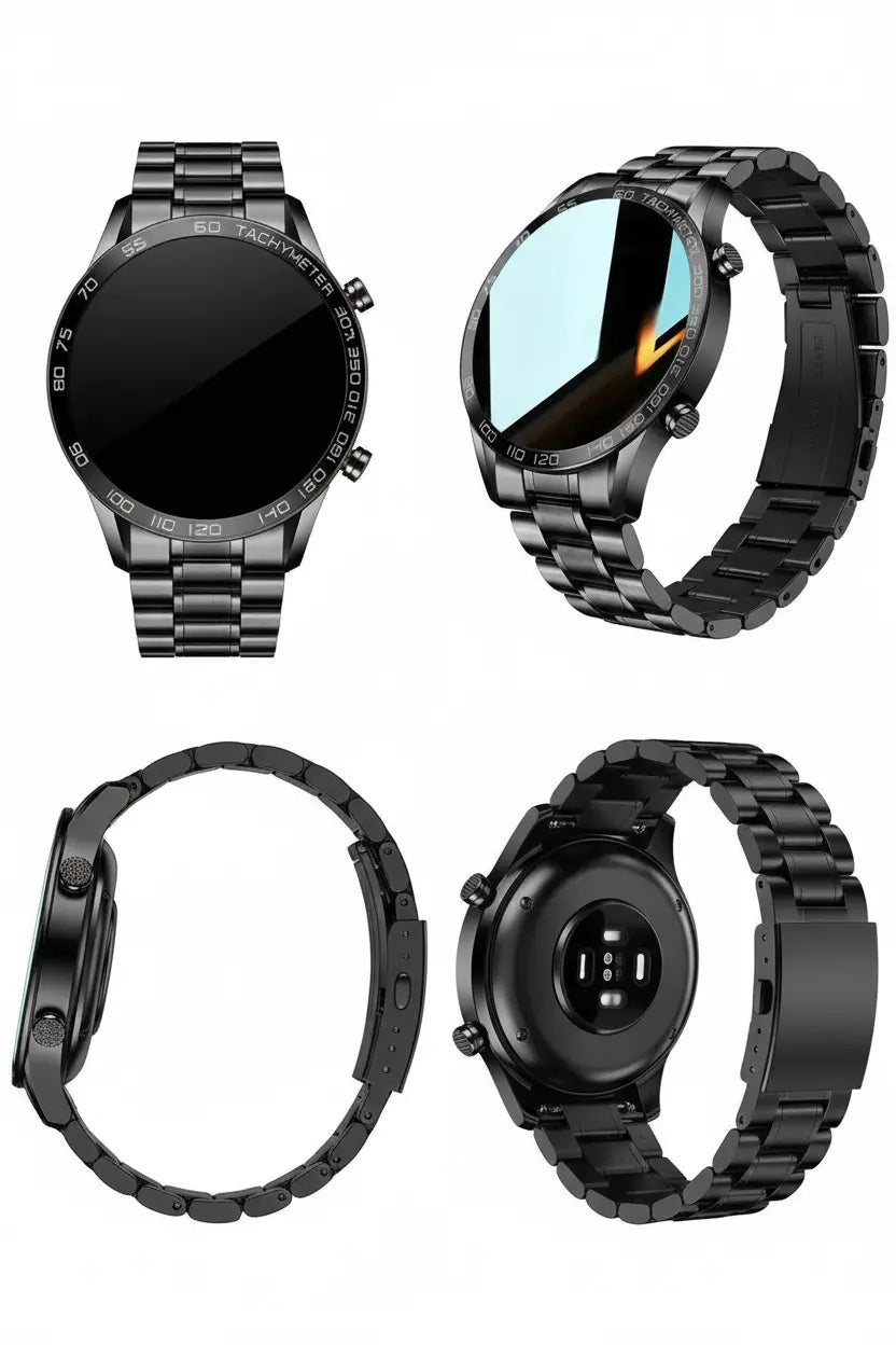 FILIEKEU Men Smart Watch for Android iOS Bluetooth Calls Voice Chat with Heart Rate/Sleep Monitor Fitness Tracker 1.3" Full Touch Screen IP67 Waterproof Stainless Steel Activity Tracker for Men