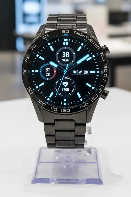 FILIEKEU Men Smart Watch for Android iOS Bluetooth Calls Voice Chat with Heart Rate/Sleep Monitor Fitness Tracker 1.3" Full Touch Screen IP67 Waterproof Stainless Steel Activity Tracker for Men