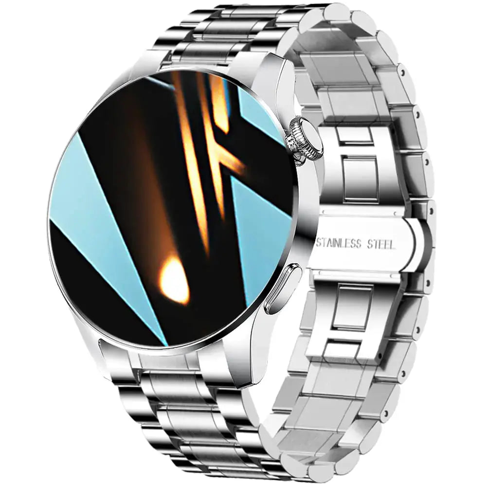 FILIEKEU Men Women Smart Watch Bluetooth Calls Heart Rate Sleep Monitor Steps Mens Smart Watch IP67 Waterproof Fitness Tracker Casual Silver Stainless Steel Smart Watches for Android iOS