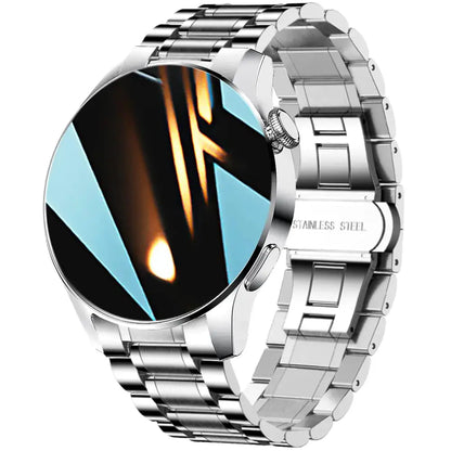 FILIEKEU Men Women Smart Watch Bluetooth Calls Heart Rate Sleep Monitor Steps Mens Smart Watch IP67 Waterproof Fitness Tracker Casual Silver Stainless Steel Smart Watches for Android iOS