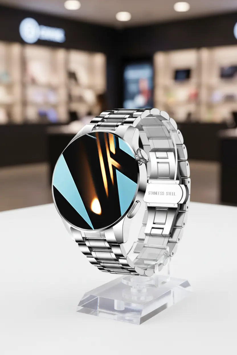 FILIEKEU Men Women Smart Watch Bluetooth Calls Heart Rate Sleep Monitor Steps Mens Smart Watch IP67 Waterproof Fitness Tracker Casual Silver Stainless Steel Smart Watches for Android iOS