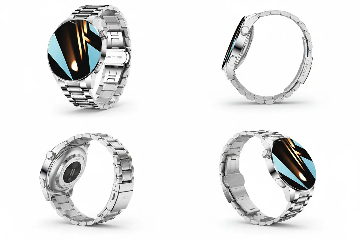 FILIEKEU Men Women Smart Watch Bluetooth Calls Heart Rate Sleep Monitor Steps Mens Smart Watch IP67 Waterproof Fitness Tracker Casual Silver Stainless Steel Smart Watches for Android iOS