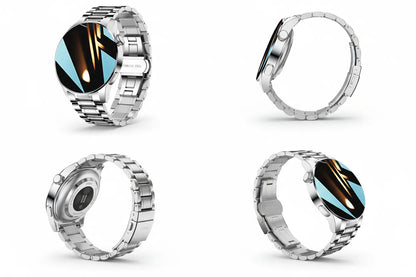 FILIEKEU Men Women Smart Watch Bluetooth Calls Heart Rate Sleep Monitor Steps Mens Smart Watch IP67 Waterproof Fitness Tracker Casual Silver Stainless Steel Smart Watches for Android iOS