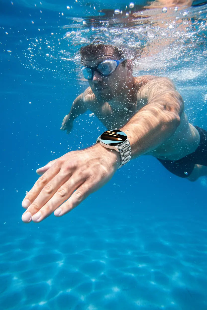 FILIEKEU Men Women Smart Watch Bluetooth Calls Heart Rate Sleep Monitor Steps Mens Smart Watch IP67 Waterproof Fitness Tracker Casual Silver Stainless Steel Smart Watches for Android iOS