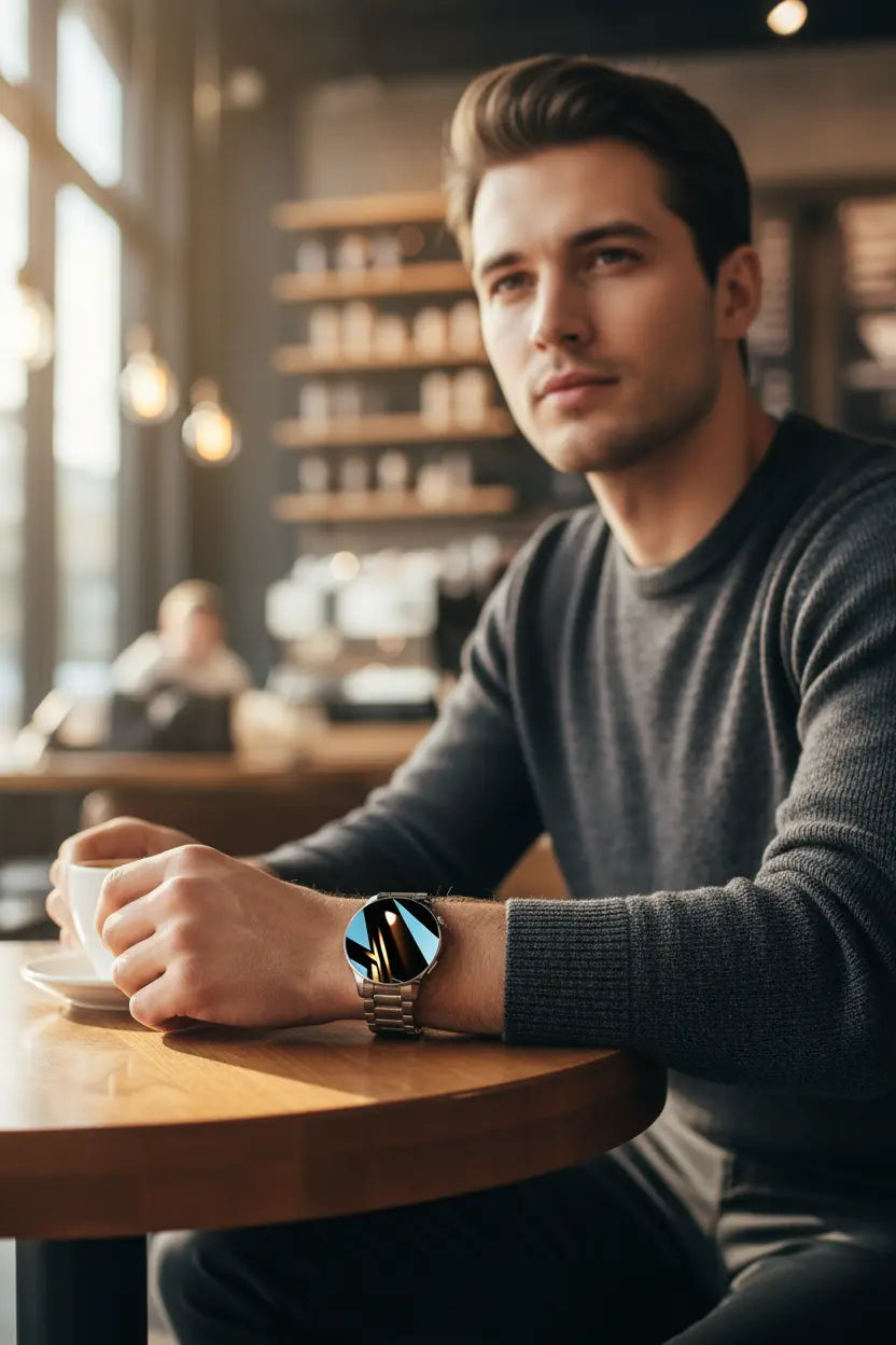 FILIEKEU Men Women Smart Watch Bluetooth Calls Heart Rate Sleep Monitor Steps Mens Smart Watch IP67 Waterproof Fitness Tracker Casual Silver Stainless Steel Smart Watches for Android iOS