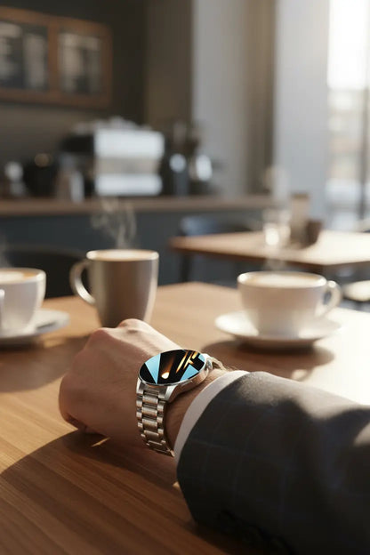 FILIEKEU Men Women Smart Watch Bluetooth Calls Heart Rate Sleep Monitor Steps Mens Smart Watch IP67 Waterproof Fitness Tracker Casual Silver Stainless Steel Smart Watches for Android iOS