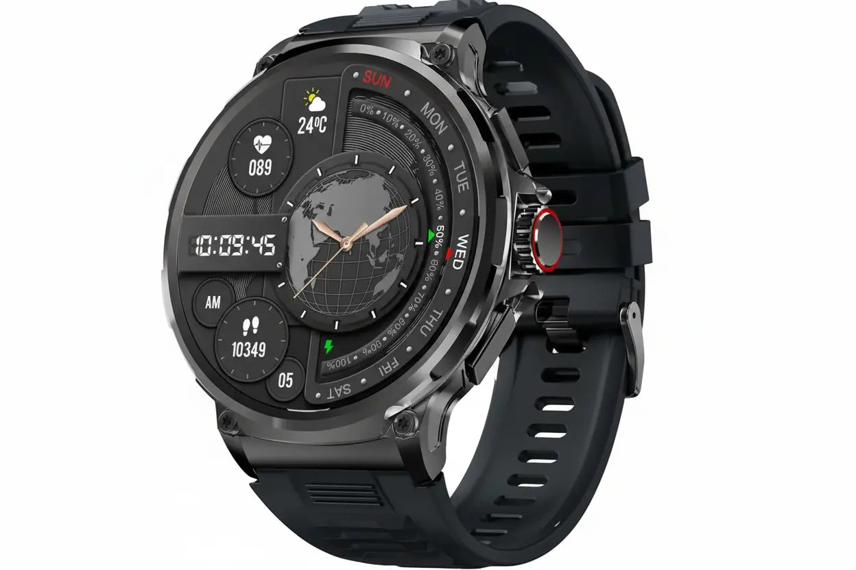 FILIEKEU Women Men Smart Watch Bluetooth Calls IP68 Waterproof Sport Fitness Tracker 1.85" HD Touch Screen Black Stainless Steel Smart Watches for Android iOS