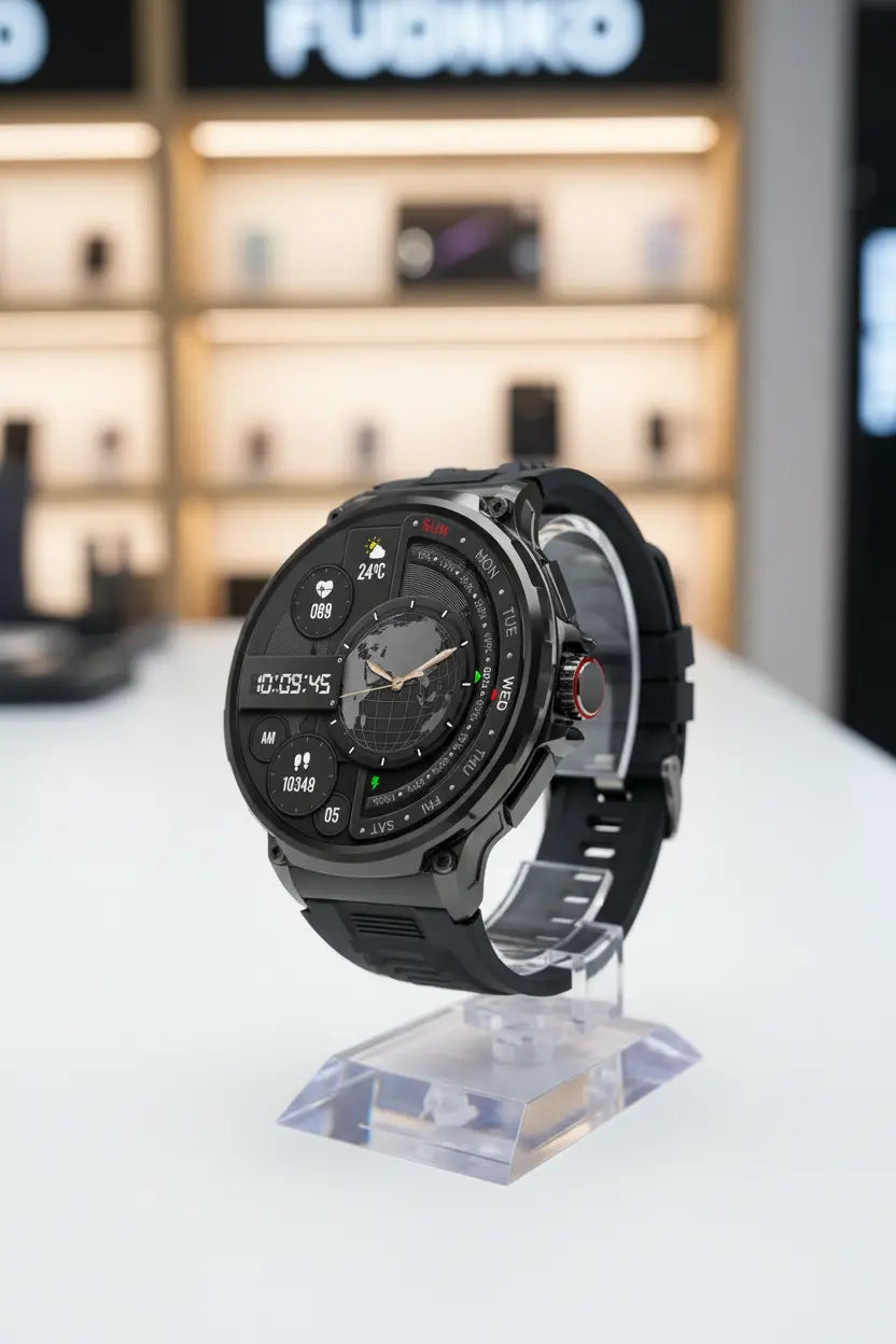 FILIEKEU Women Men Smart Watch Bluetooth Calls IP68 Waterproof Sport Fitness Tracker 1.85" HD Touch Screen Black Stainless Steel Smart Watches for Android iOS