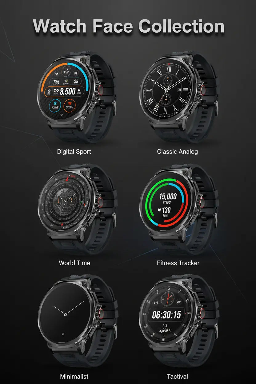 FILIEKEU Women Men Smart Watch Bluetooth Calls IP68 Waterproof Sport Fitness Tracker 1.85" HD Touch Screen Black Stainless Steel Smart Watches for Android iOS