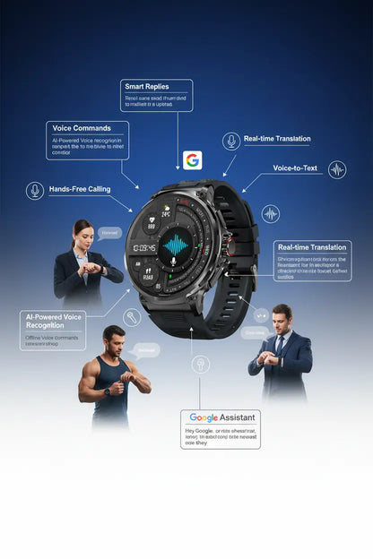 FILIEKEU Women Men Smart Watch Bluetooth Calls IP68 Waterproof Sport Fitness Tracker 1.85" HD Touch Screen Black Stainless Steel Smart Watches for Android iOS