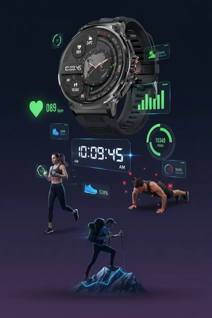 FILIEKEU Women Men Smart Watch Bluetooth Calls IP68 Waterproof Sport Fitness Tracker 1.85" HD Touch Screen Black Stainless Steel Smart Watches for Android iOS