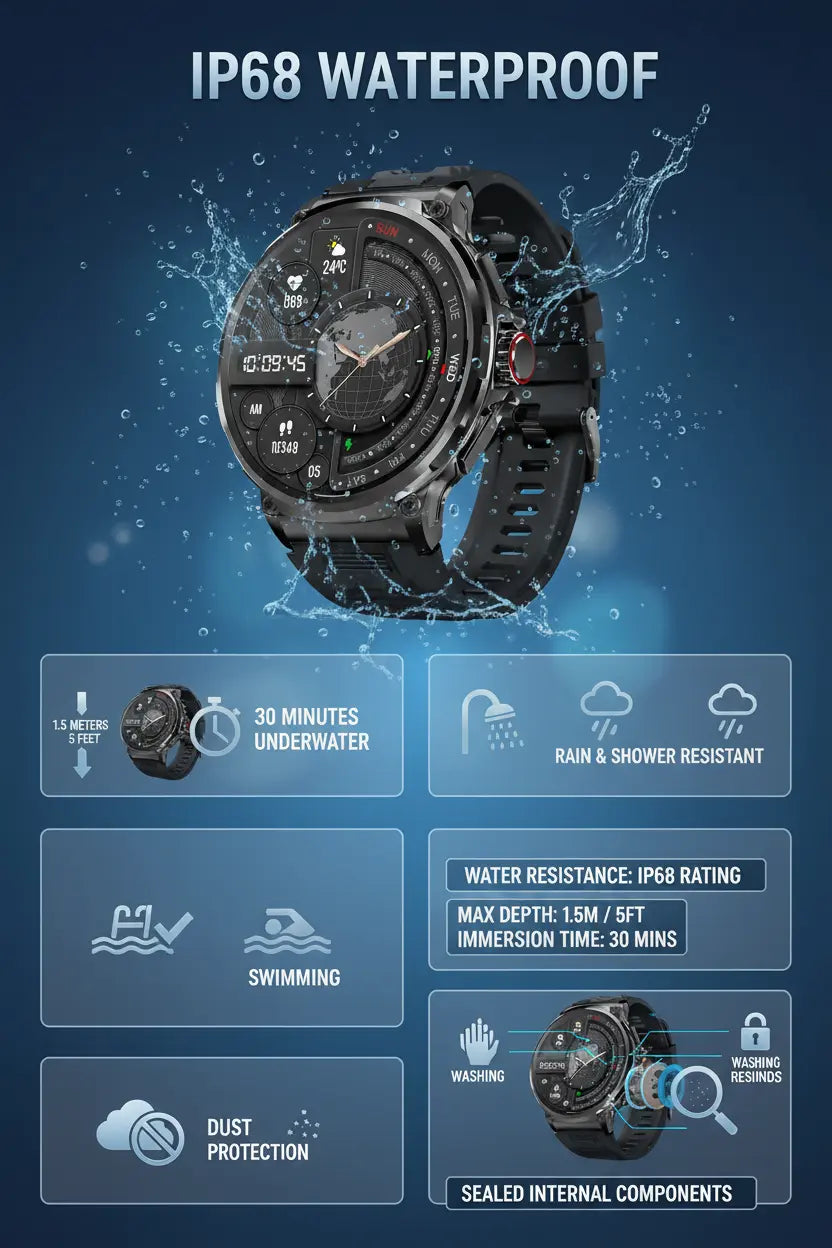 FILIEKEU Women Men Smart Watch Bluetooth Calls IP68 Waterproof Sport Fitness Tracker 1.85" HD Touch Screen Black Stainless Steel Smart Watches for Android iOS