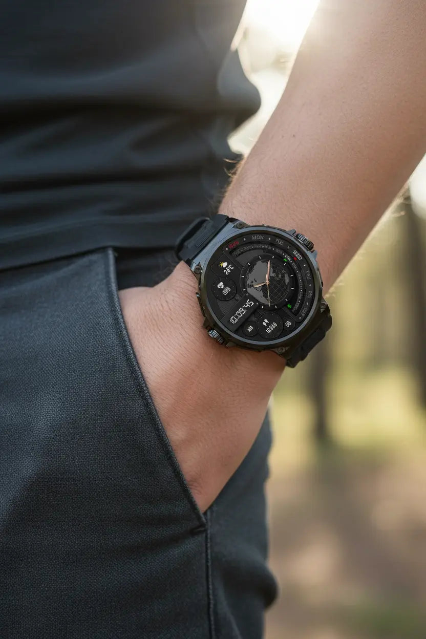 FILIEKEU Women Men Smart Watch Bluetooth Calls IP68 Waterproof Sport Fitness Tracker 1.85" HD Touch Screen Black Stainless Steel Smart Watches for Android iOS