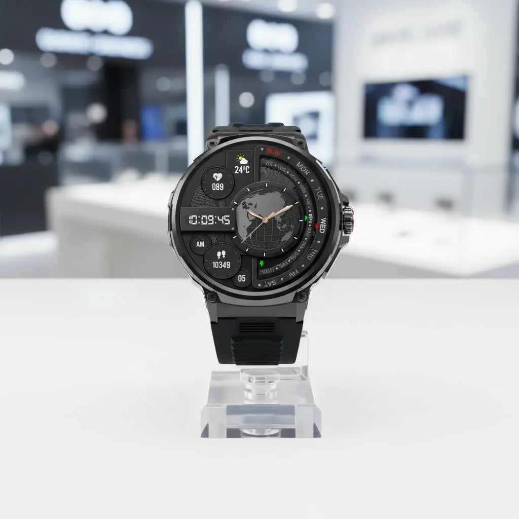 FILIEKEU Women Men Smart Watch Bluetooth Calls IP68 Waterproof Sport Fitness Tracker 1.85" HD Touch Screen Black Stainless Steel Smart Watches for Android iOS