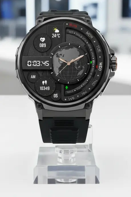 FILIEKEU Women Men Smart Watch Bluetooth Calls IP68 Waterproof Sport Fitness Tracker 1.85" HD Touch Screen Black Stainless Steel Smart Watches for Android iOS